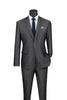 Men's Slim Fit 2 Piece Suit Single Breasted 2 Button Design Smoke