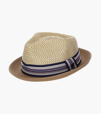 AMANI FEDORA Paper Braided Pinch Front Hat