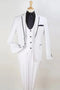 Mens Two Button Slim Fit Vested Prom Tuxedo Suit with Trim in White