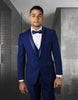 Statement Men's Sapphire Shawl Vested Tuxedo