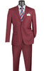 Slim Fit Men's Suit 2 Piece 2 Button in Burgundy