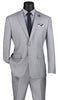 Slim Fit Men's Suit 2 Piece 2 Button in Light Gray