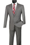 Slim Fit Men's Suit 2 Piece 2 Button in Medium Gray