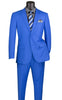 Slim Fit Men's Suit 2 Piece 2 Button in Royal Blue