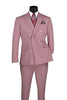 Lilac Slim Fit Double Breasted 2 Piece Suit with Flexible Elastic Waistband