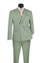 Sage Slim Fit Double Breasted 2 Piece Suit with Flexible Elastic Waistband