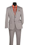 Slim Fit 2 Piece Suit Stretch Fabric Suit with Adjustable Waistband in Silver