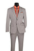 Slim Fit 2 Piece Suit Stretch Fabric Suit with Adjustable Waistband in Silver