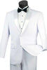 All White Mens Tuxedo -  Wedding Suit - Mens 2 Button Slim Fit Notch Tuxedo In White White Prom Tuxedos