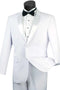 All White Mens Tuxedo - Wedding Suit - Mens 2 Button Slim Fit Notch Tuxedo In White