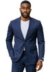 Men's Stacy Adams Basic Slim Fit Wedding & Business Suit in Navy Blue