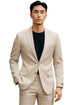 Men's Stacy Adams Basic Slim Fit Wedding & Business Suit in Tan