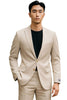 Men's Stacy Adams Basic Slim Fit Wedding & Business Suit in Tan
