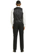 Stacy Adams Modern Fit Black Suit – Vested Tonal Shadow Pinstripe Style