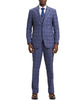 Stacy Adams - Hybrid Fit Plaid 3 Piece Purple Suit