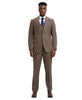 Stacy Adams - 3 Piece Suit Glen Plaid Hybrid Fit Notch Lapel in Brown with Adjustable Waistband