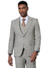 Men's Stacy Adams One Button Peak Lapel Vested Glen Plaid Suit in Grey