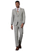 Men's Stacy Adams One Button Peak Lapel Vested Glen Plaid Suit in Grey