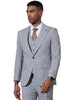 Men's Stacy Adams One Button Peak Lapel Vested Glen Plaid Suit in Blue