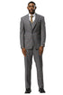 Men's Stacy Adams One Button Peak Lapel Suit With Double Breasted Vest in Grey Glen Plaid