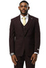 Men's Stacy Adams One Button Peak Lapel Vested Sharkskin Suit in Burgundy