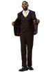 Men's Stacy Adams One Button Peak Lapel Vested Sharkskin Suit in Burgundy