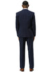 Men's Stacy Adams One Button Peak Lapel Vested Sharkskin Suit in Navy