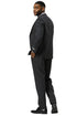 Men's Stacy Adams One Button Peak Lapel Vested Sharkskin Suit in Charcoal