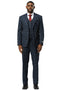 Men's Stacy Adams Modern Fit Vested Suit in Navy Blue Double Windowpane Plaid