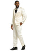 Men's Stacy Adams Shiny Brocade Wedding & Prom Tuxedo with Double Breasted Vest in Ivory