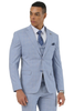 Mens Easter Suit - Jacket and Pants in Summer Color Light Blue Glen Plaid Modern Fit Light Weight