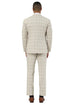 Men's Designer Stacy Adams Vested Glen Plaid Suit in Beige
