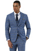Men's Designer Stacy Adams Vested Glen Plaid Suit in Blue