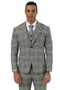 Men's Stacy Adams Two Button Wide Notch Lapel Vested Suit in Grey Glen Plaid