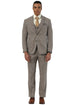 Men's Designer Stacy Adams Vested Suit in Light Brown Sharkskin Weave