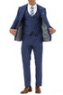 Stacy Adams - 3 Piece Hybrid Fit Notch Lapel Suit in Indigo