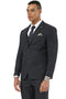 Men's Designer Stacy Adams Vested Suit in Black Sharkskin Weave