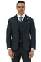 Men's Stacy Adams One Button Peak Lapel Vested Suit in Dark Hunter Green Plaid