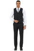 Men's Stacy Adams One Button Peak Lapel Vested Suit in Black Plaid