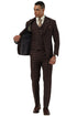 Men's Stacy Adams One Button Vested Peak Lapel Suit in Brown Plaid