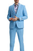 Stacy Adams - Sky Blue 3 Piece Hybrid Fit Suit With Expandable Waist Band