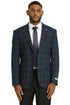 Men's Stacy Adams Modern Fit Business Sport Coat Blazer in Dark Green Plaid