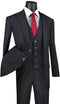 (48R/43W) Black Regular Fit 2 Piece Suit 2 Button Suit
