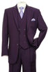 Men’s Purple 2 Button Fashion Suit with Double Breasted Vest, Formal Wedding Prom Dress Suit