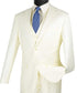 Slim Fit Business Men's Suit 3 Piece 2 Button in Ivory