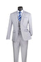 Slim Fit Suit 3 Piece 2 Button in Light Gray