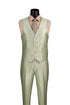 Slim Fit 3 Piece Satin Suit in Light Sage