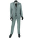 Mens 3pc Vested Slim Fit 2 Button Wedding Tuxedo in Grey with Satin Trim