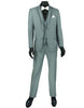 Mens 3pc Vested Slim Fit 2 Button Wedding Tuxedo in Grey with Satin Trim