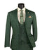 (42R) 2 Piece Slim Fit Stretch Fabric Blazer and Vest - Green